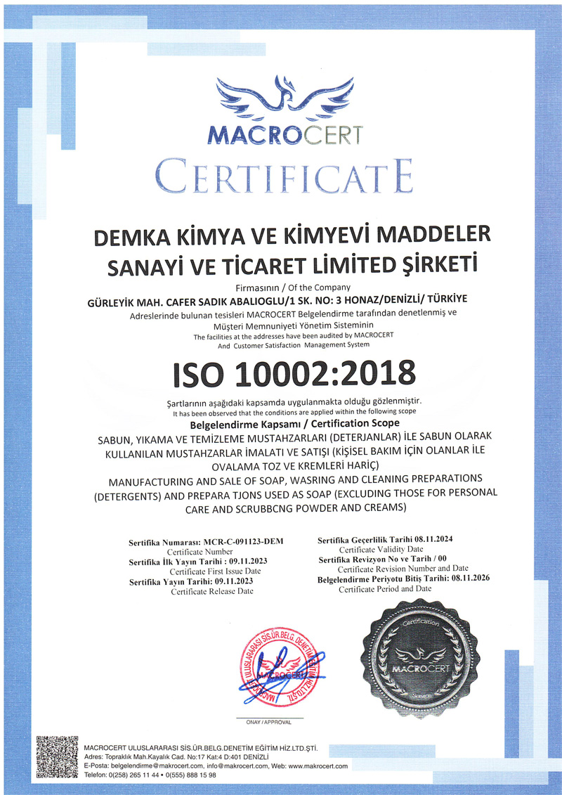 M��TER� MEMNUN�YET� Y�NET�M S�STEM� SERT�F�KASI